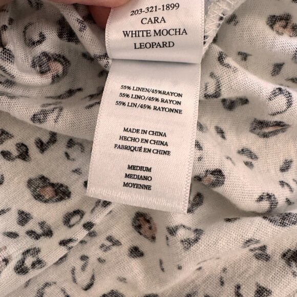 Rails Cara V-Neck Tee in White Mocha Leopard | Size M - Picture 6 of 7